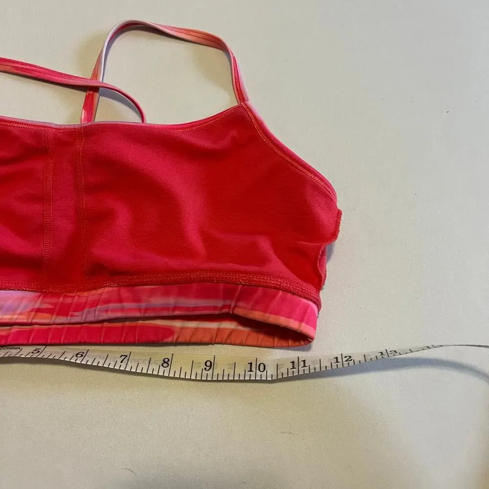 5/ $25 Marika Tek pink striped strappy sports bra S